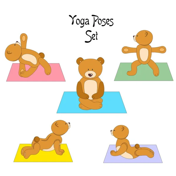 De teddy-yoga — Stockvector