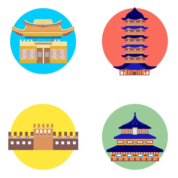 Conjunto de ícones da China — Vetor de Stock
