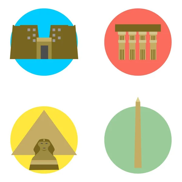 Egipto iconos conjunto — Archivo Imágenes Vectoriales