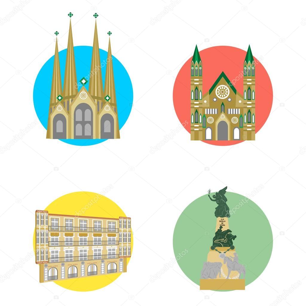 spain icons set