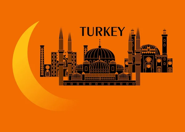 Turkije en de maan — Stockvector