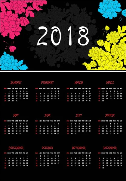 Der schwarze Kalender — Stockvektor