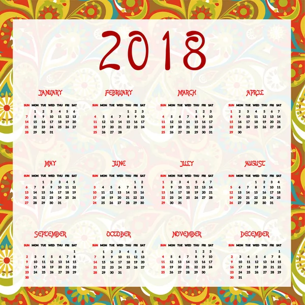 パターン カレンダー — ストックベクタ
