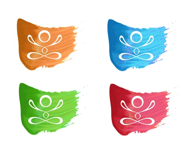 Yoga några logo — Stock vektor