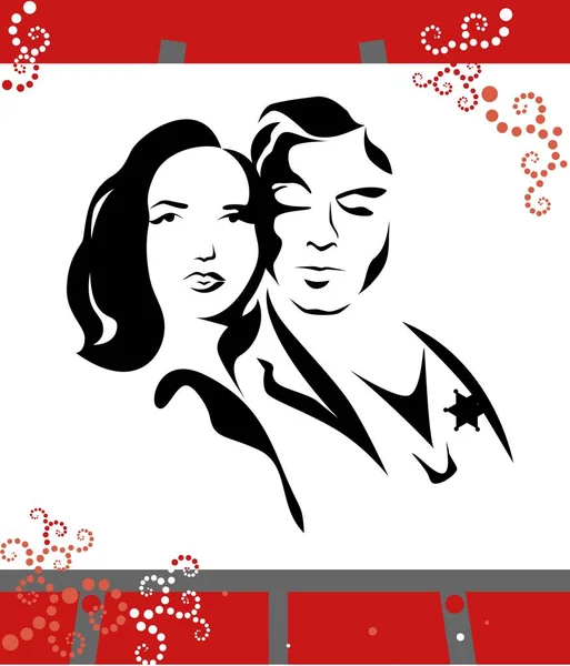 The portrait of lovers — Stock Vector