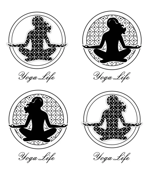 Yoga logo set — Stockvector