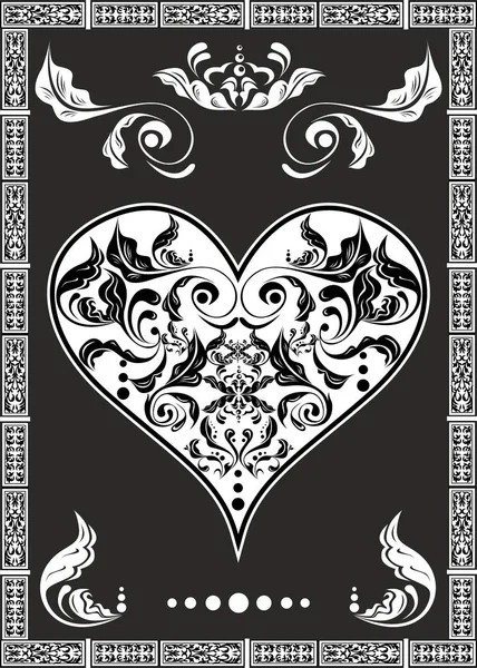 El corazón as negro — Vector de stock