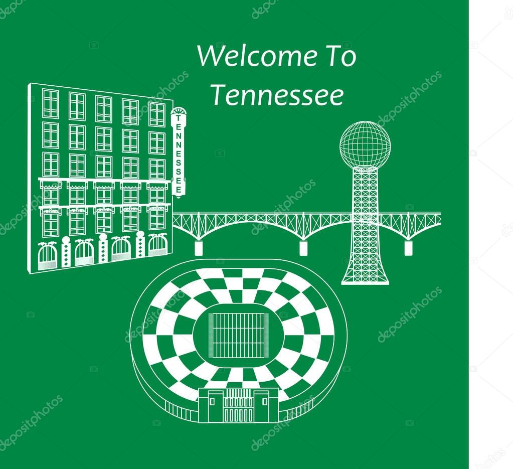 Illustration in style of flat design on the theme of USA.