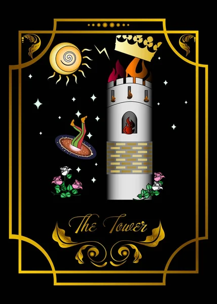 O cartão de torre —  Vetores de Stock