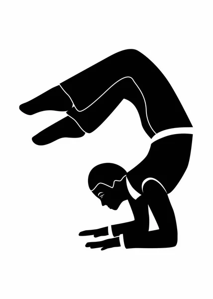 Bureau yoga huit noir — Image vectorielle