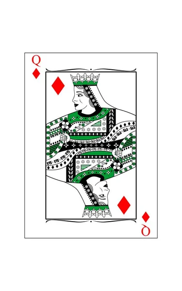 Queen of diamonds — Stock Vector