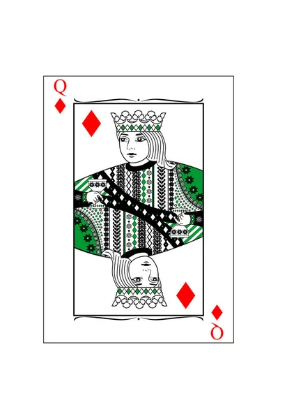 Queen of diamonds — Stock Vector