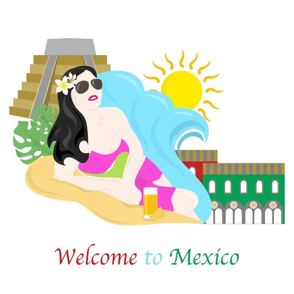 メキシコへの歓迎します。 — ストックベクタ