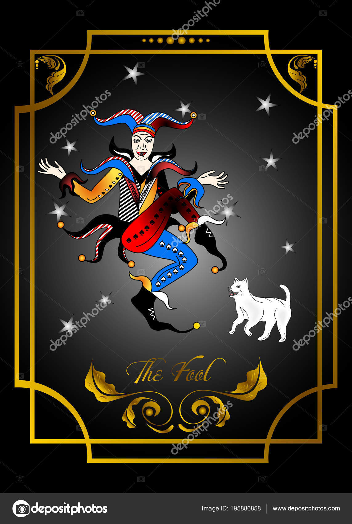 Illustration Card Taro Deck Joker Stock Vector Image by ©Caribia 195886858