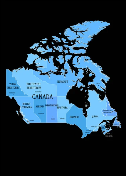 Ілюстрація Тему Географії Картографії Карті Канади — стоковий вектор