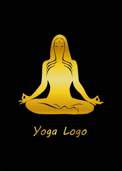 Llüstrasyon Yoga Temalı Güzel Bir Kadınla Mandala — Stok Vektör