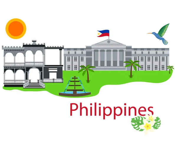 Εικονογράφηση Στυλ Επίπεδη Σχεδίαση Για Θέμα Των Φιλιππίνων — Διανυσματικό Αρχείο