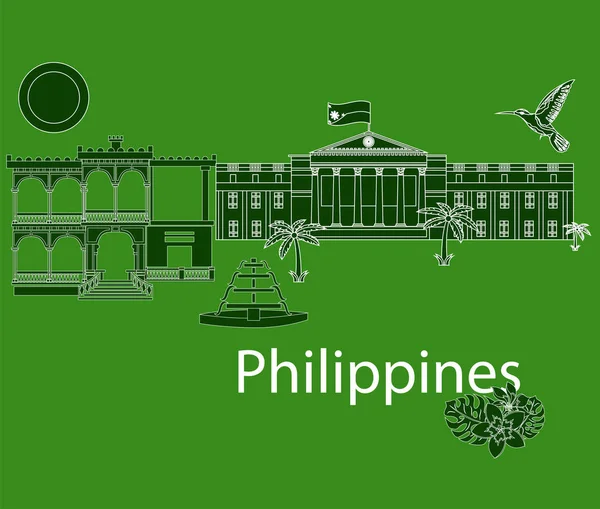 Ilustración Estilo Diseño Plano Sobre Tema Filipinas — Archivo Imágenes Vectoriales