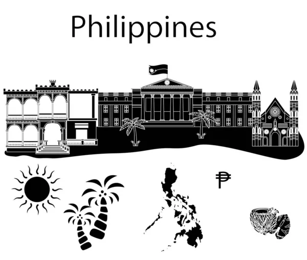 Ilustración Estilo Diseño Plano Sobre Tema Filipinas — Vector de stock