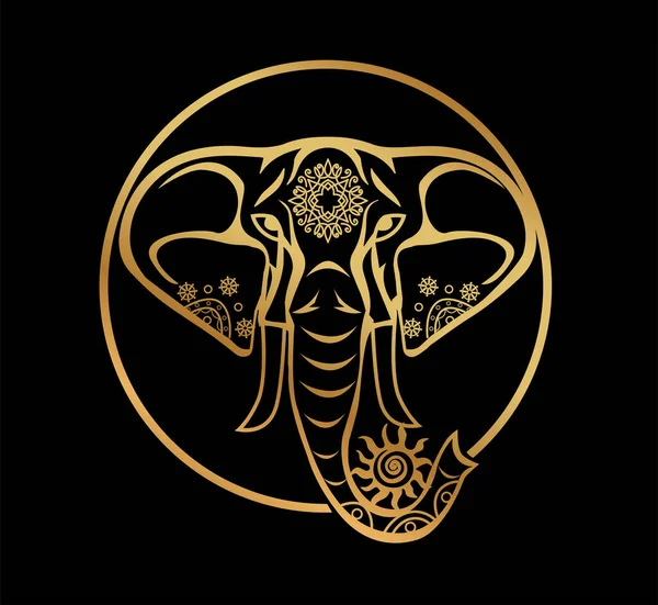Ілюстрація Мандала Красивим Слоном Тему Йоги — стоковий вектор