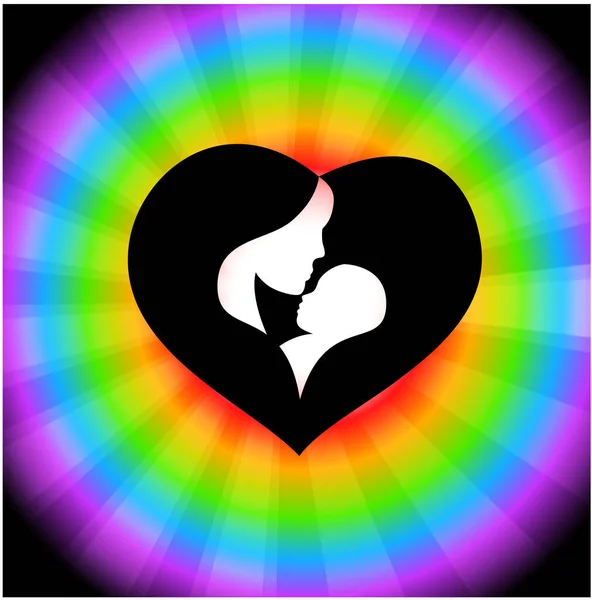 母と赤ん坊をテーマにした美しいイラスト — ストックベクタ