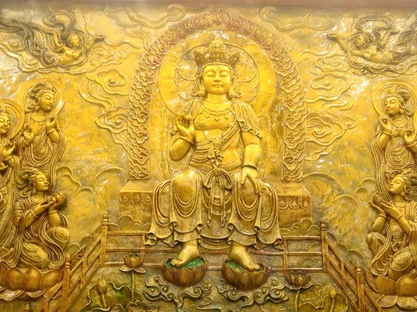 Tradição Budista Antes Buda Shakyamuni Estar Descendo Terra Ele Era — Fotografia de Stock