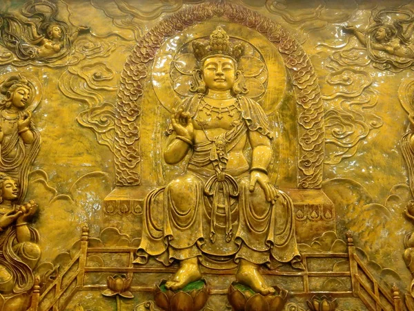 Enligt Buddhistisk Tradition Innan Sakyamuni Buddha Stiger Ned Till Jorden — Stockfoto