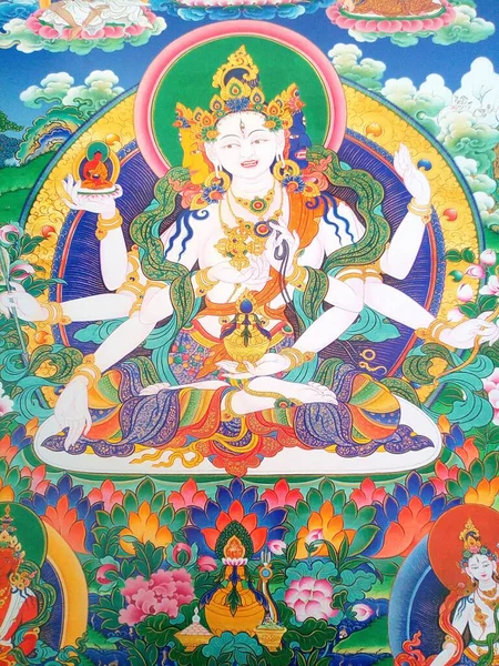 Usnishavijaya Female Bodhisattva Longevity Vajrayana Buddhism She Wears Image Vairocana — Stock Photo, Image