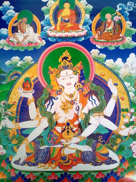 Usnishavijaya Ist Eine Weibliche Bodhisattva Der Langlebigkeit Vajrayana Buddhismus Sie lizenzfreie Stockbilder