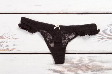 Siyah dantel seksi külot. 