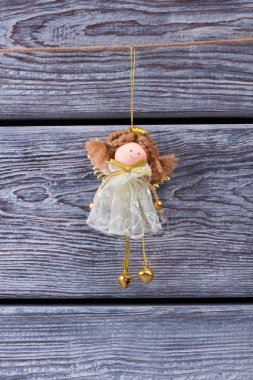 Ahşap bir çit üzerinde güzel altın Prenses. 