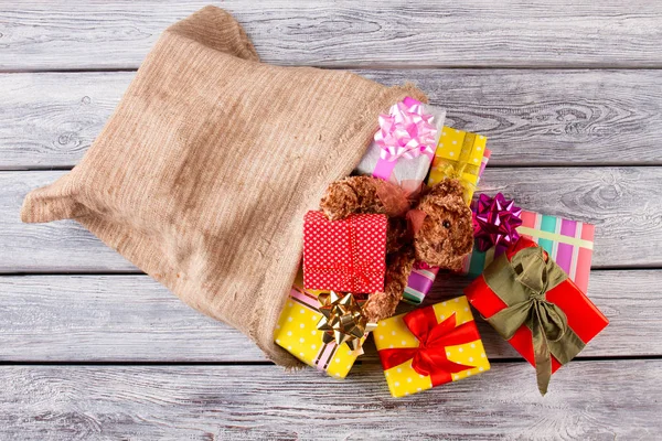 Old Santa's bag. — Stock Photo, Image