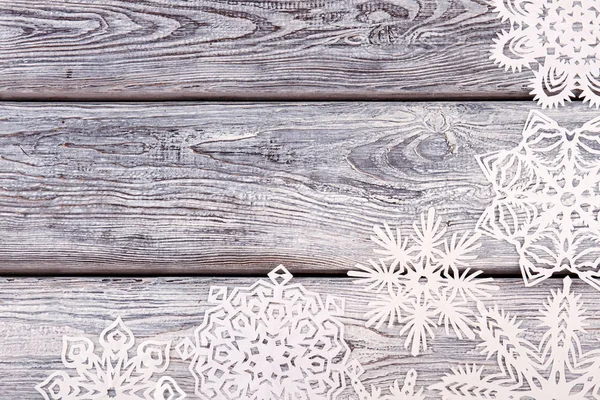 Białe płatki śniegu o różnych kształtach. — Zdjęcie stockowe
