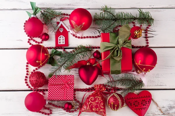 Bello sfondo di Natale con decorazioni di Capodanno . — Foto Stock