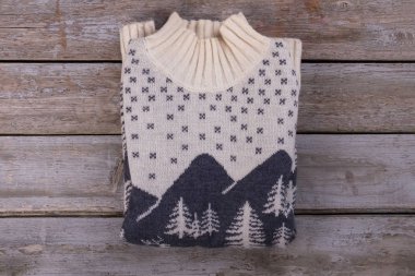 Kış desenli yün sıcak kazak.