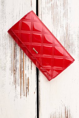 Beautiful red lacquer purse.  clipart