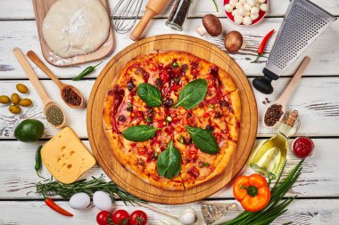 Güzel pizza malzemeleri sanat.