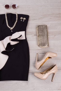 Parti için klasik gece elbisesi. 