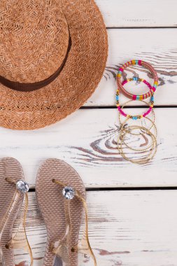 Yaz kavramı, plaj aksesuarları.