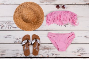 Yaz tatili için plaj aksesuarları.