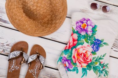 Yaz kavramı, plaj aksesuarları.