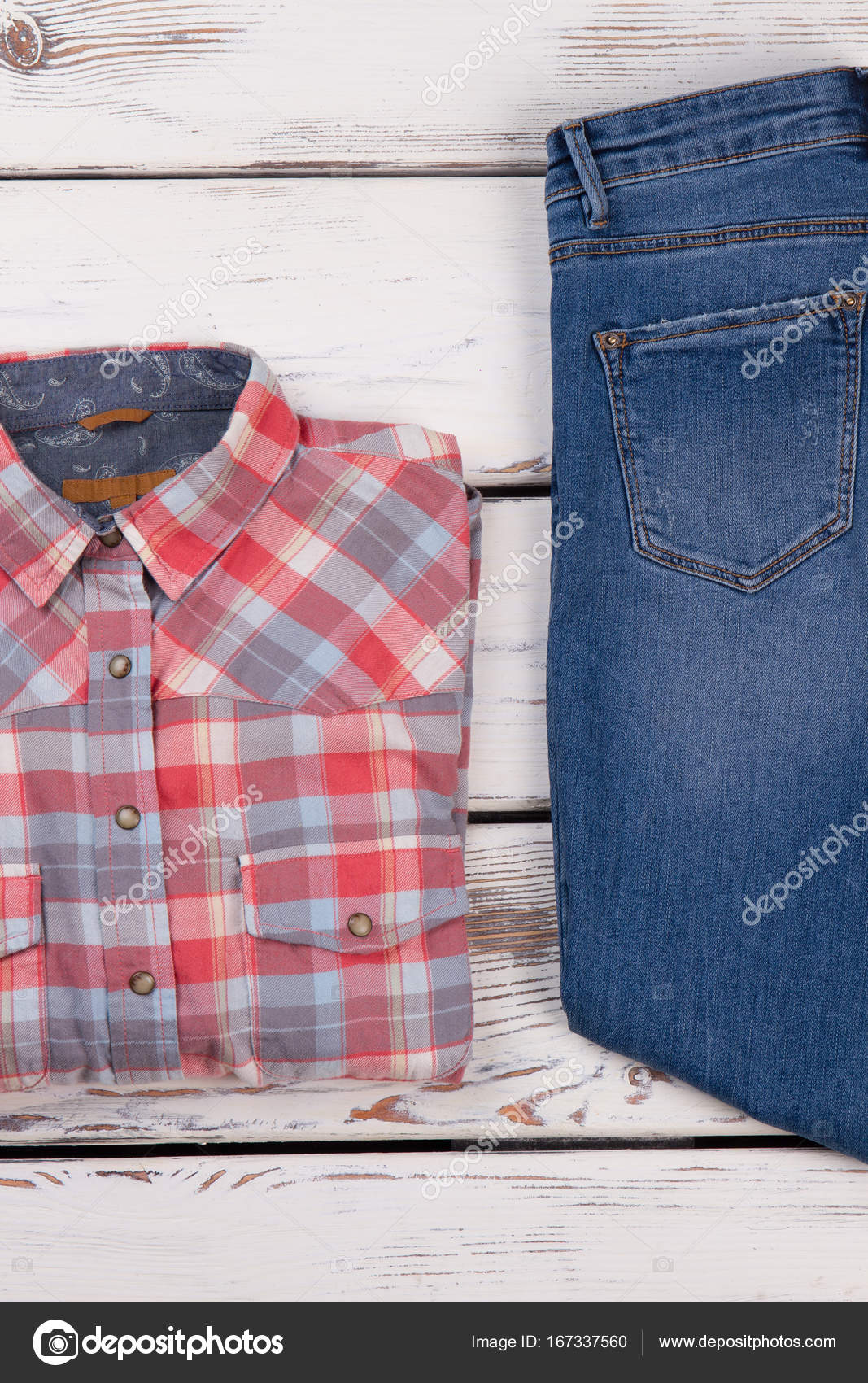 flannel blue jeans