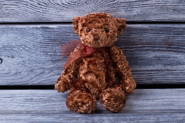 Teddybeer op houten achtergrond — Stockfoto