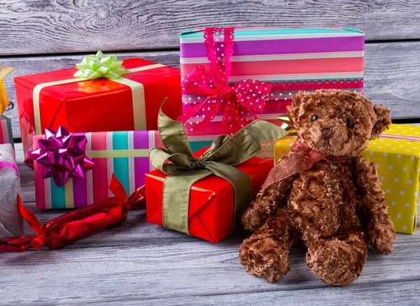 Gift boxes and Teddy bear