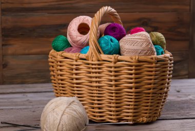 Hasır sepet skeins ile