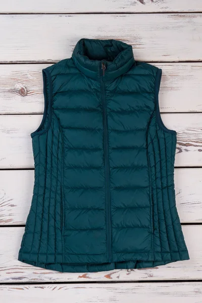 Turquoise quilted down vest