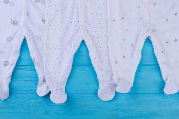 Baby pajamas foot close up.