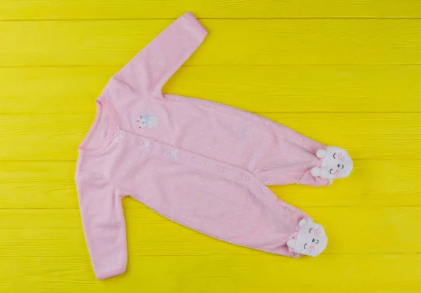 Cute pink baby pajamas. — Stock Photo, Image