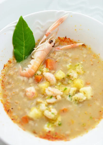 Fresh seafood soup — Stock Photo, Image