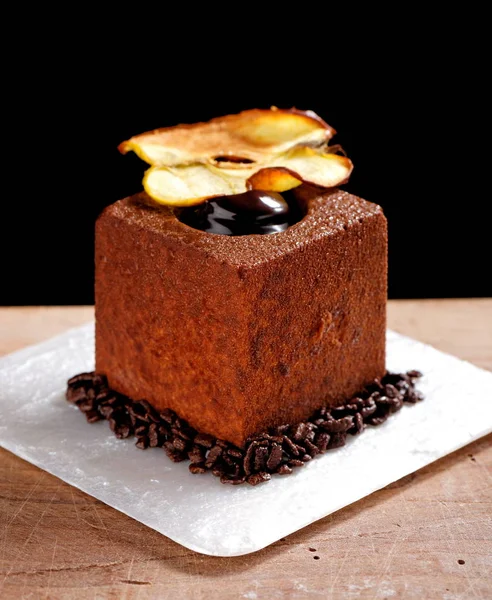 Francouzské koláče mignon tmavá čokoláda gourmet — Stock fotografie